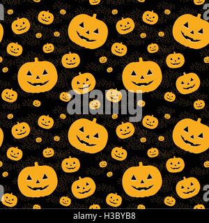 Nahtlose Muster mit Kürbissen auf Hintergrund. Stock Vektor