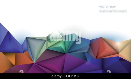 Vektor-Abstrakt 3D geometrische, Polygon (polygonalen), Dreiecksform Muster. Mehrfarbige auf low-Poly-Hintergrund Stock Vektor