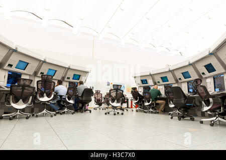 Sofia, Bulgarien - 12. September 2016: Fluglotse Flüge während eines Arbeitstages im Bullgaria Air Tra leitet Stockfoto