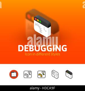 Debug-Symbol im anderen Stil Stock Vektor