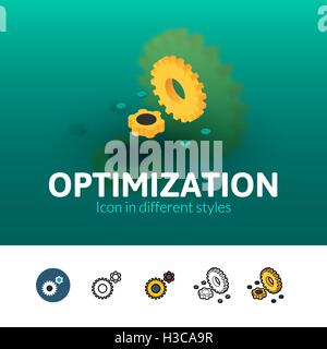 Optimierung-Symbol im anderen Stil Stock Vektor