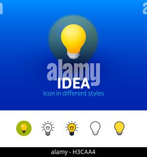 Idee-Symbol im anderen Stil Stock Vektor