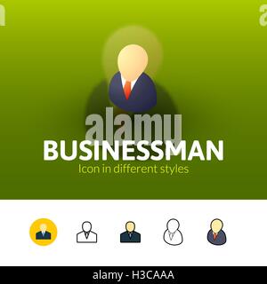 Unternehmer-Symbol im anderen Stil Stock Vektor