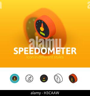 Tacho-Symbol im anderen Stil Stock Vektor