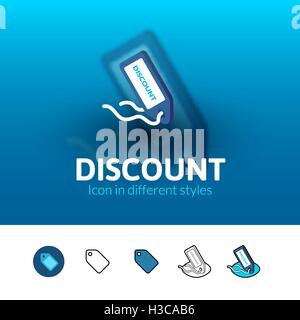 Rabatt-Symbol im anderen Stil Stock Vektor