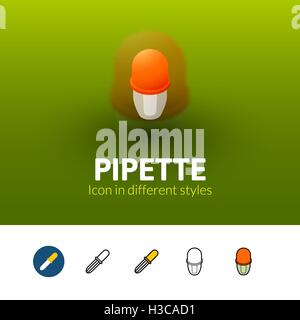 Pipette-Symbol im anderen Stil Stock Vektor