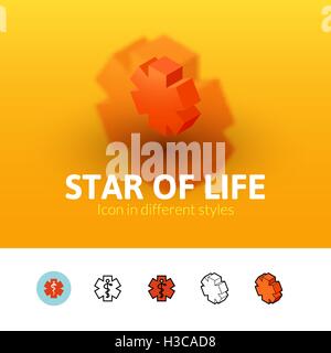 Stern des Lebens-Symbol im anderen Stil Stock Vektor