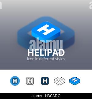 Hubschrauberlandeplatz Symbol in verschiedenen Stil Stock Vektor