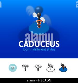 Caduceus-Symbol im anderen Stil Stock Vektor