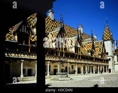 Der Hospices de Beaune oder Hôtel-Dieu de Beaune. Beaune. Frankreich Stockfoto