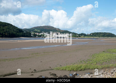 Flusses Conwy und Conwy Castle Stockfoto