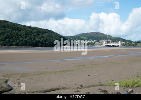 Flusses Conwy und Conwy Castle Stockfoto