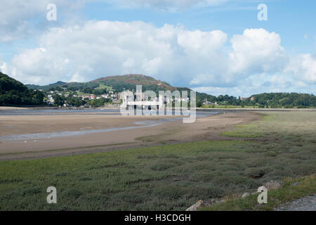 Flusses Conwy und Conwy Castle Stockfoto