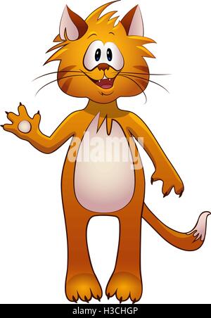 Roten Fun Comic-Katze Stock Vektor