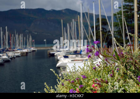 Yachten im Hafen am See Bourget, Aix-Les-Baines, Ostfrankreich Stockfoto