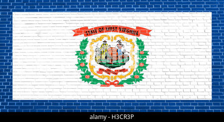 Offizielle Flagge West Virginian, Symbol. Amerikanische patriotische Element. USA-Banner. Vereinigte Staaten von Amerika Hintergrund. Stockfoto