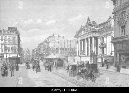 Belgien den neuen Boulevard Anspach und Palais De La Bourse, Brüssel 1887. Der illustrierte London News Stockfoto