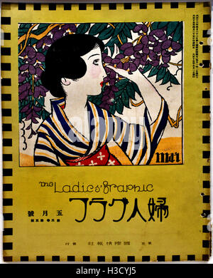 Die Zeitschrift Fujin Gurafu ersten veröffentlicht in kann 1924 Japan durch Takehisa Yumeij 1884-1934 (Farbe Holzschnitt auf Papier, Lithographie, offset - Layout und Cover beruhte auf einer französischen Zeitschrift) Stockfoto