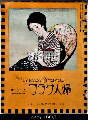 Die Zeitschrift Fujin Gurafu ersten veröffentlicht in kann 1924 Japan durch Takehisa Yumeij 1884-1934 (Farbe Holzschnitt auf Papier, Lithographie, offset - Layout und Cover beruhte auf einer französischen Zeitschrift) Stockfoto