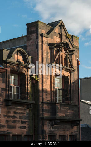 Fensterdetail, Westfassade, Glasgow Herald Gebäude entworfen, Charles Rennie Mackintosh, jetzt The Lighthouse, Glasgow, Schottland, UK, Stockfoto