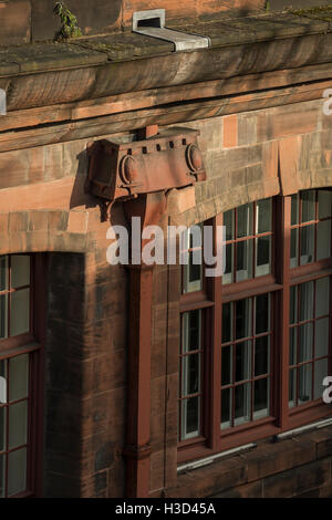 West Fassade Detail, Glasgow Herald-Gebäude, entworfen von Charles Rennie Mackintosh, jetzt The Lighthouse, Glasgow, Schottland, UK, Stockfoto