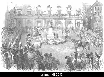 Spanien-Einweihung der Statue der Königin Isabella II., bei Madrid 1850. Der illustrierte London News Stockfoto