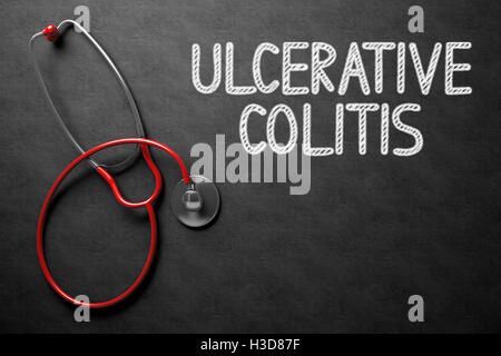 Colitis ulcerosa-Konzept auf Tafel. 3D Illustration. Stockfoto