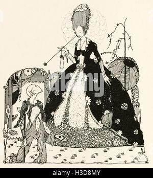 Die schöne Prinzessin zurückgegeben. Illustration aus "Esel-Haut" von Harry Clarke (1889-1931). Siehe Beschreibung für mehr Informationen. Stockfoto