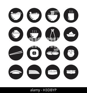 Sushi, Ramen, japanisches Essen Vektor, Icon-set Stock Vektor