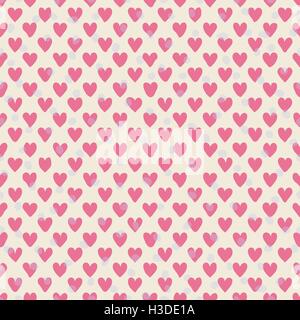 Nahtlose rosa Herzen kleine Polka Dots Muster Stock Vektor