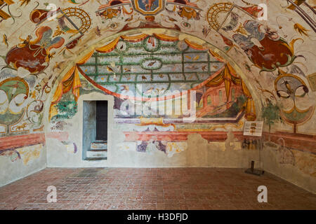 Italien-Emilia Romagna Torrechiara Schloss Jupiter Room Stockfoto