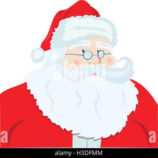 Santa Claus Porträt. Lustige Comic-Figur Stock Vektor