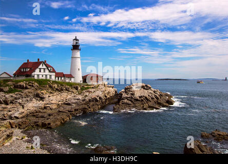 Portland Head Light in Maine, USA, aufgenommen im Juni 2015. Stockfoto