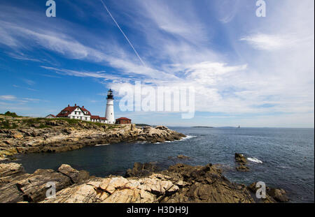 Portland Head Light in Maine, USA, aufgenommen im Juni 2015. Stockfoto