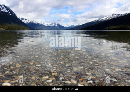 Blick auf La Roca See im Nationalpark Tierra Del Fuego Stockfoto