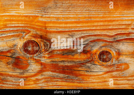 eine Holzstruktur hautnah, warme Farben Stockfoto