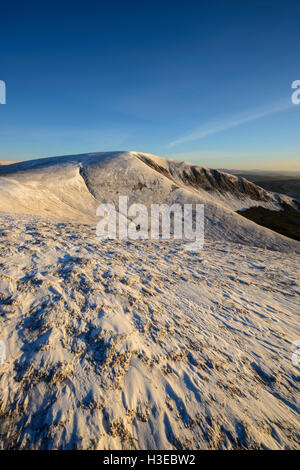 Weiße Coomb (ein Corbett) im Winterschnee, Grey Mare Tail Nature Reserve, in der Nähe von Moffat, Dumfries & Galloway, Schottland. Stockfoto