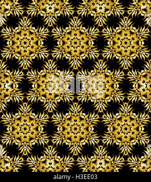 Goldene ornamentalen Hintergrund auf schwarz Stock Vektor