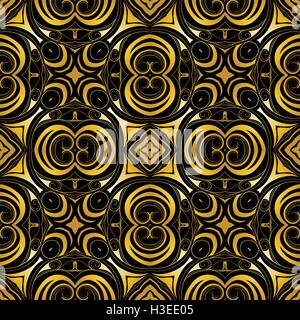 Goldene ornamentalen Hintergrund auf schwarz Stock Vektor