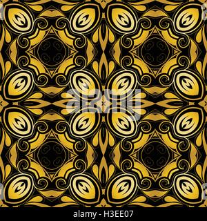 Goldene ornamentalen Hintergrund auf schwarz Stock Vektor