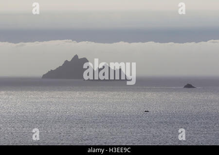 Herbst Meer Nebel dicht auf den Skellig in der Grafschaft Kerry. Stockfoto