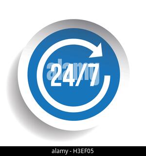 24 Stunden am Tag und 7 Tage die Woche Stock Vektor