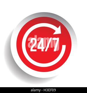 24 Stunden am Tag und 7 Tage die Woche Stock Vektor