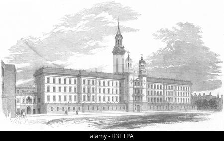 LONDON Guy's Hospital, Southwark - Neubauten 1852. Illustrierte London News Stockfoto