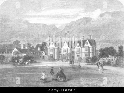 Irland Muckross House, Sitz der Oberst Herbert 1861. Illustrierte London News Stockfoto