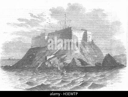 WALES Thorn Fort, Milford Haven 1856. Illustrierte London News Stockfoto