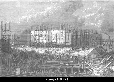 Londoner Abbey Mills Pumpstation, West Ham 1867. Illustrierte London News Stockfoto