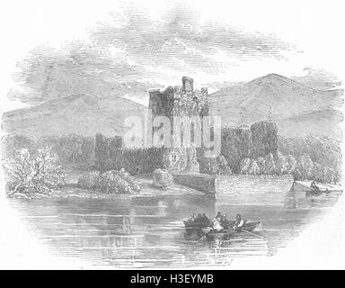 Irland Ross Castle, unteren See von Killarney 1849. Illustrierte London News Stockfoto