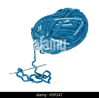 Mehrfarbige blauen Hof verwendet für häkeln Stockfoto