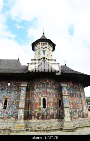 Die schöne gemalt Kirche im Kloster Moldovita in nördlichen Moldawien, Rumänien. Stockfoto